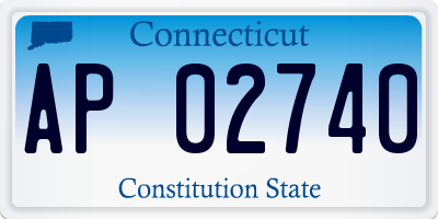 CT license plate AP02740