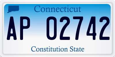 CT license plate AP02742