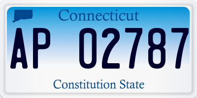 CT license plate AP02787