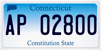 CT license plate AP02800