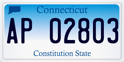 CT license plate AP02803