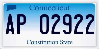 CT license plate AP02922