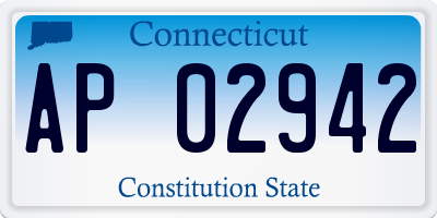 CT license plate AP02942
