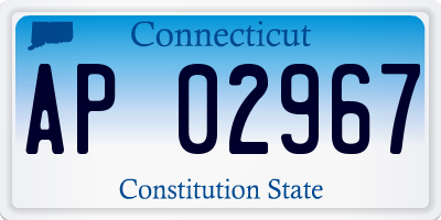 CT license plate AP02967