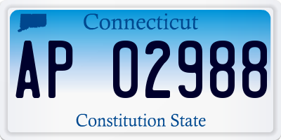 CT license plate AP02988