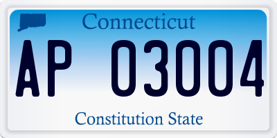 CT license plate AP03004