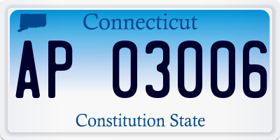 CT license plate AP03006