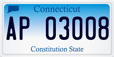 CT license plate AP03008
