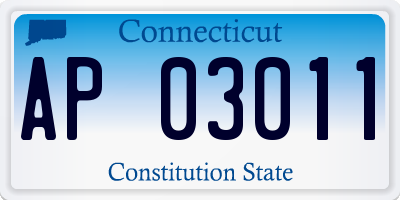 CT license plate AP03011