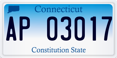 CT license plate AP03017