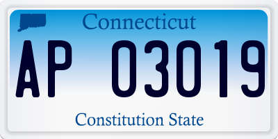CT license plate AP03019