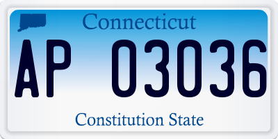 CT license plate AP03036