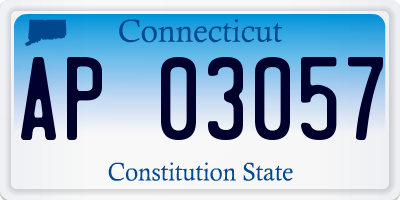 CT license plate AP03057