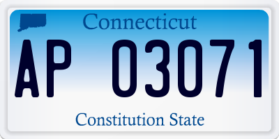 CT license plate AP03071