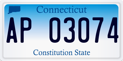 CT license plate AP03074