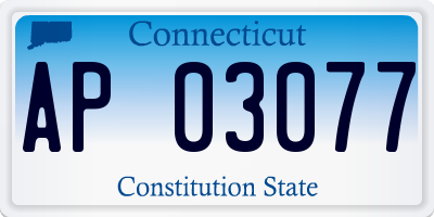 CT license plate AP03077