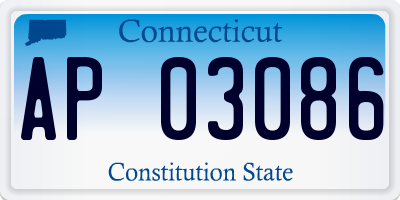 CT license plate AP03086