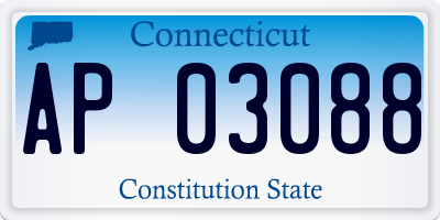 CT license plate AP03088