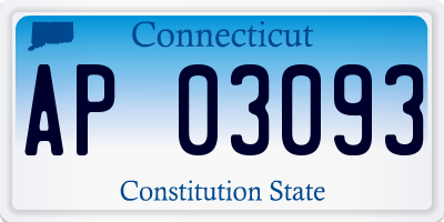 CT license plate AP03093