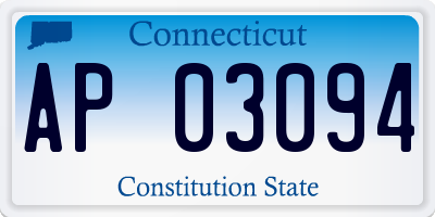 CT license plate AP03094