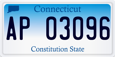 CT license plate AP03096