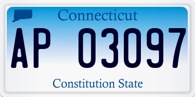 CT license plate AP03097