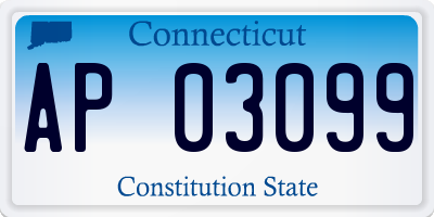 CT license plate AP03099