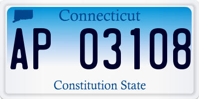 CT license plate AP03108