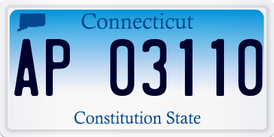CT license plate AP03110