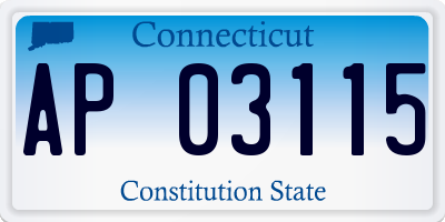 CT license plate AP03115