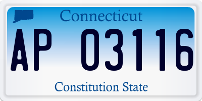 CT license plate AP03116