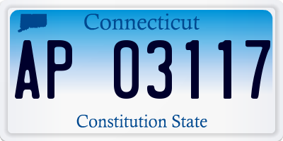 CT license plate AP03117