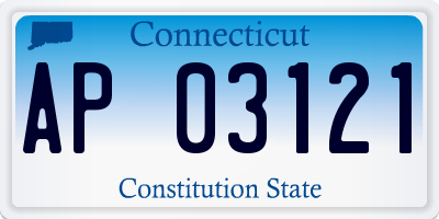 CT license plate AP03121