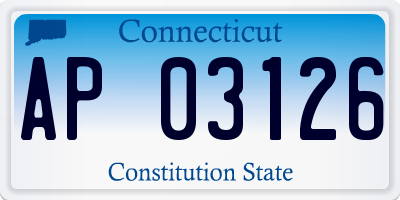 CT license plate AP03126