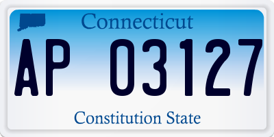CT license plate AP03127