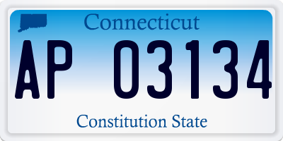 CT license plate AP03134