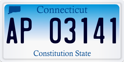 CT license plate AP03141