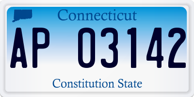 CT license plate AP03142