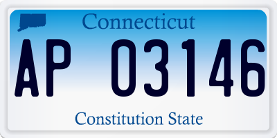 CT license plate AP03146