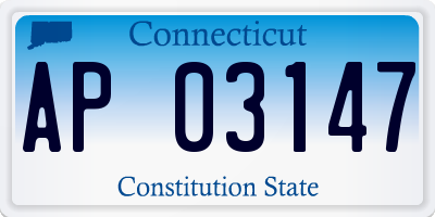 CT license plate AP03147