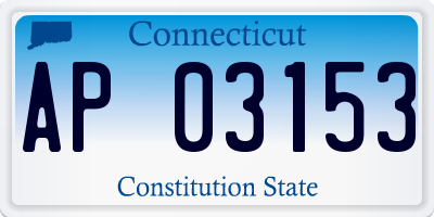 CT license plate AP03153
