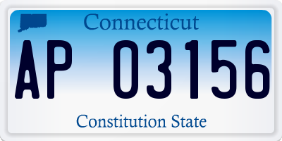 CT license plate AP03156