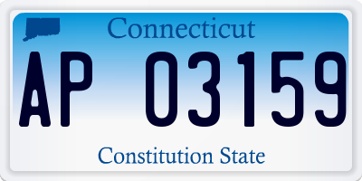 CT license plate AP03159