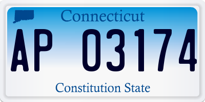 CT license plate AP03174