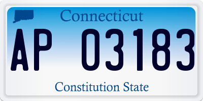 CT license plate AP03183