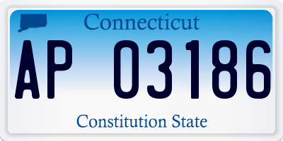 CT license plate AP03186