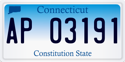 CT license plate AP03191