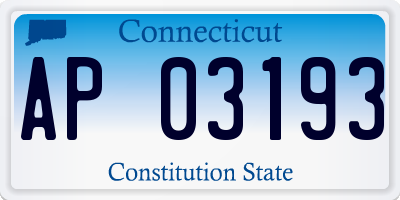 CT license plate AP03193