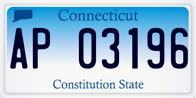 CT license plate AP03196