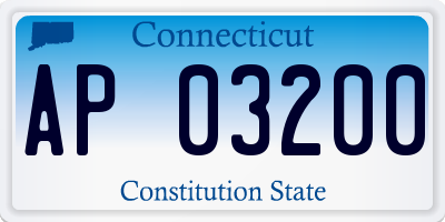 CT license plate AP03200